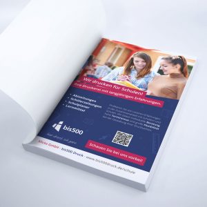 Platzieren Sie eine bis500 Werbeanzeige in die Abizeitung, Schülerzeitung oder auch in einem Schulplaner.