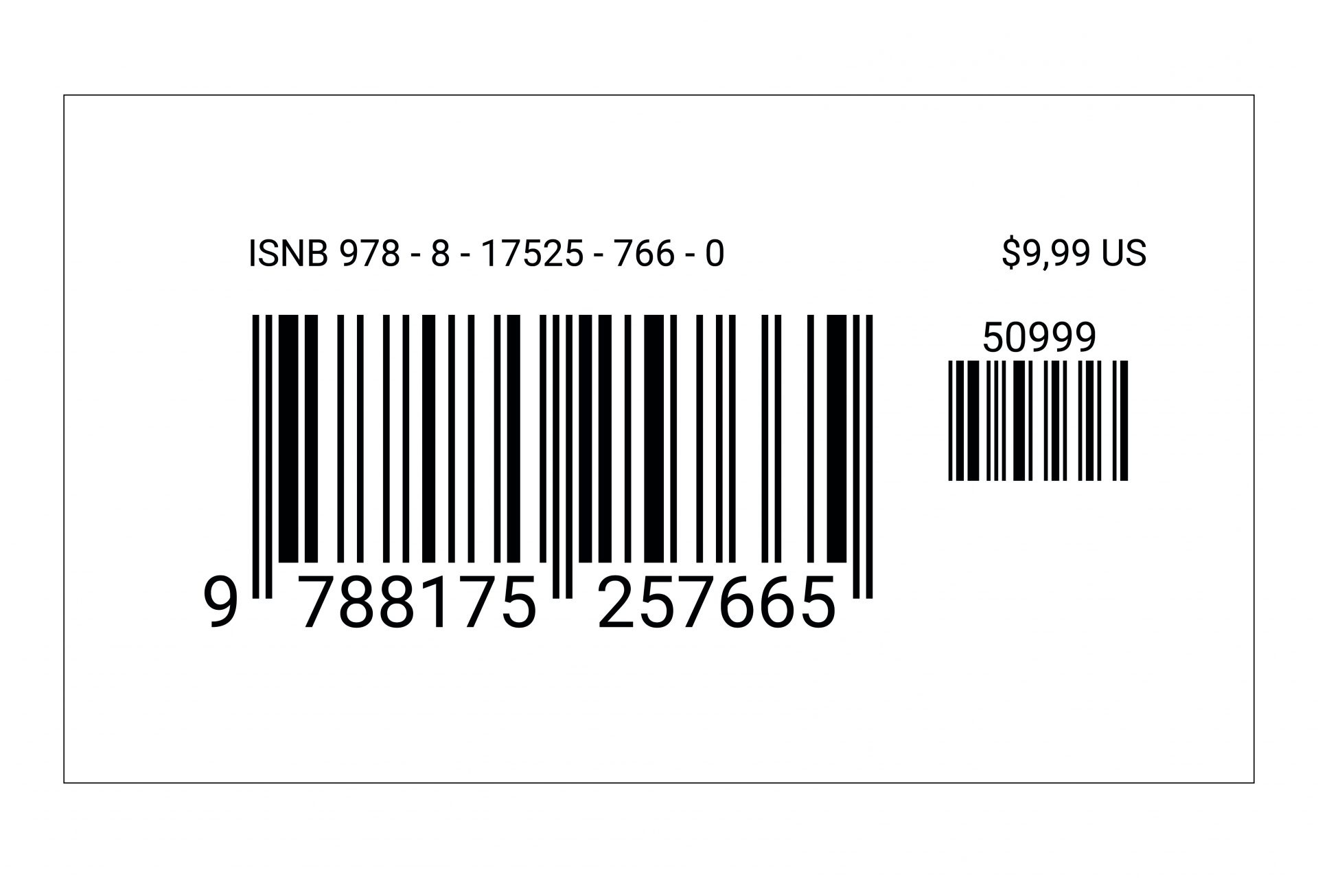 schwarz gedruckter Barcode mit Add-on Barcode